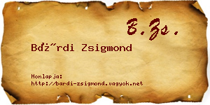 Bárdi Zsigmond névjegykártya